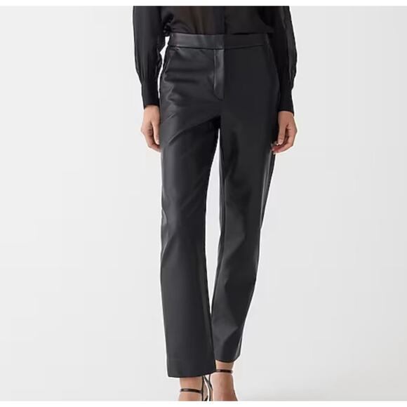J. Crew Pants - J. Crew Kate Straight Leg Faux Leather Vegan Pants Size  NWT